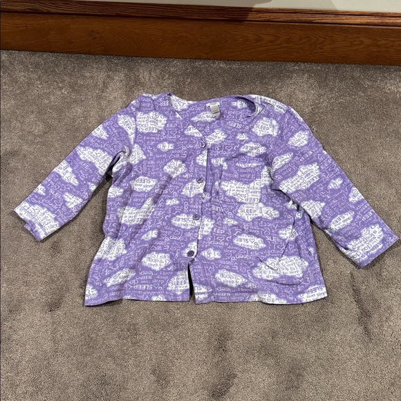 Adonna Purple/White Fleece "I Love Sleep" Pajama Set SIZE 1X - Picture 2 of 7
